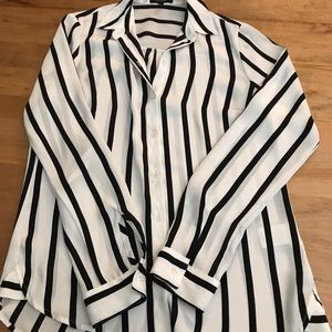 Express black and white stripe blouse. XS